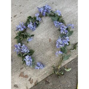 Purple Flowers Floral Garland for Mantle Door Decor, 6 Ft Artificial Greene...